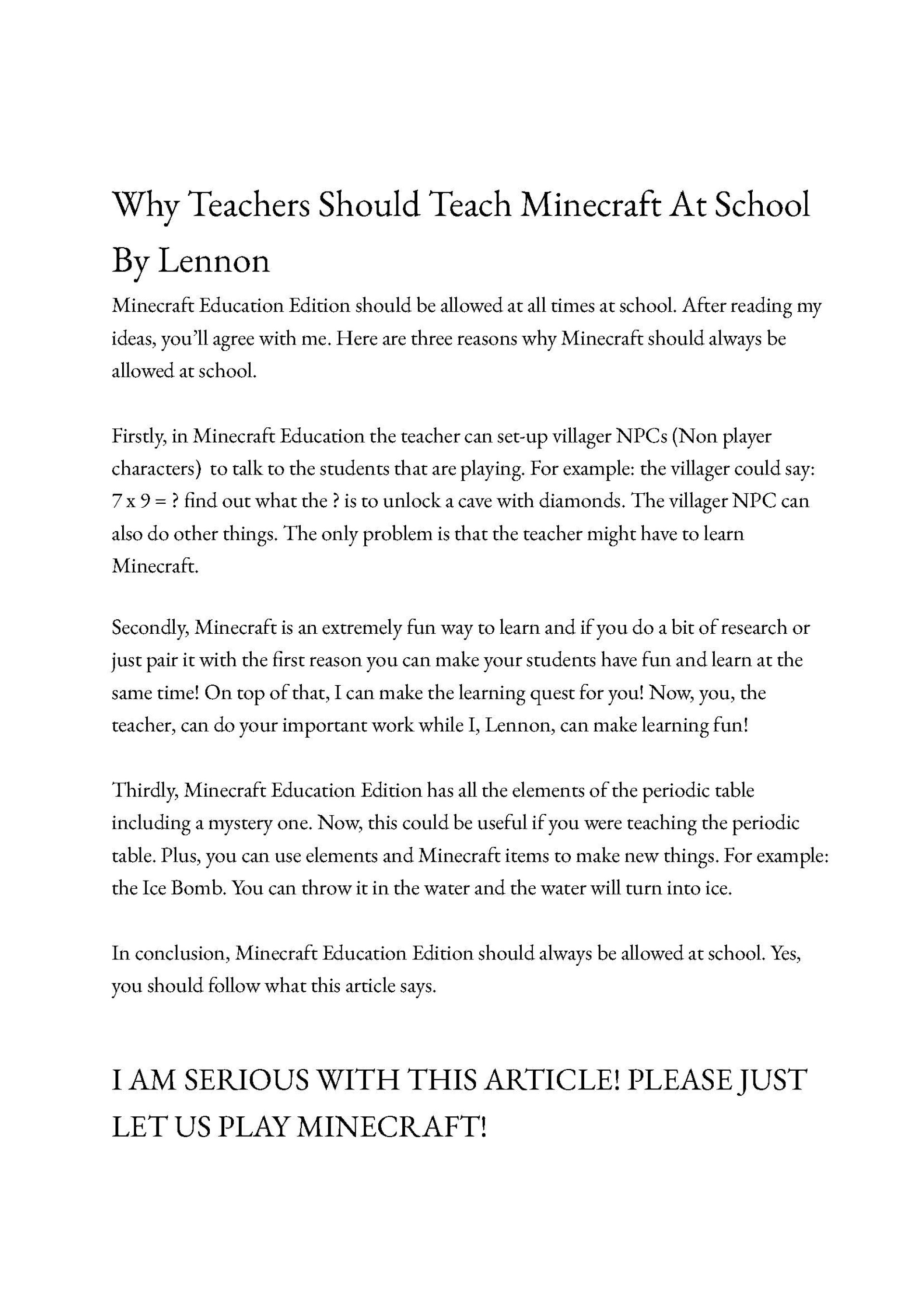 Minecraft - How To Make A Classroom 