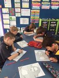 5 Isabella Riley Layne Marshall and Chase working on their art