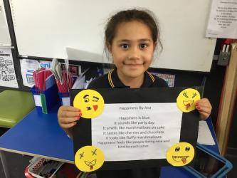 Ana made some very happy looking emojis for her poem