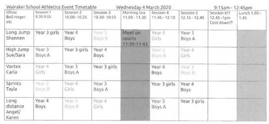 WPS School Athletics schedule2